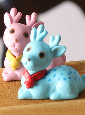 促销微景观pvc小鹿摆件可爱卡通梅花鹿创意手工diy仿真动物公仔