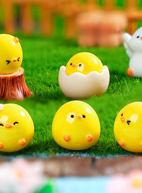 微景观可爱卡通迷你小鸡多肉花盆装饰造景小动物摆件创意手工摆设