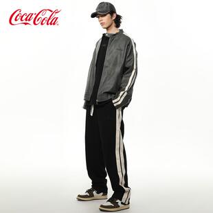 运动套装 Coca 复古机车皮衣外套直筒宽松休闲裤 美式 Cola可口可乐