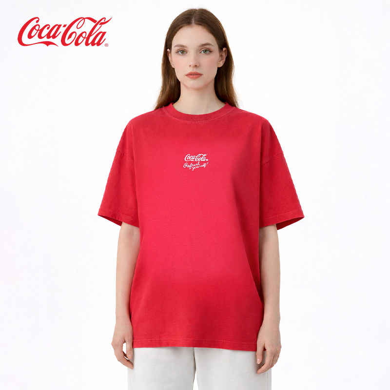 【商场同款】Coca-Cola可口可乐喷马骝渐变洗水做旧美式刺绣