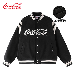 大刺绣LOGO秋冬情侣夹克外套 可口可乐棒球服男女秋冬款 Coca Cola