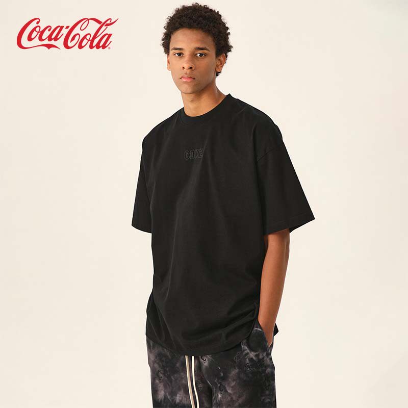 【商场同款】Coca-Cola/可口可乐 短袖T恤男美式重磅水洗