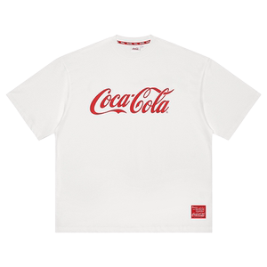 Coca-Cola/可口可乐 简约圆领短袖T恤男夏季美式纯色半袖夏装上衣