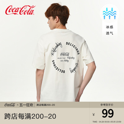 Coca-Cola/可口可乐落肩短袖T恤