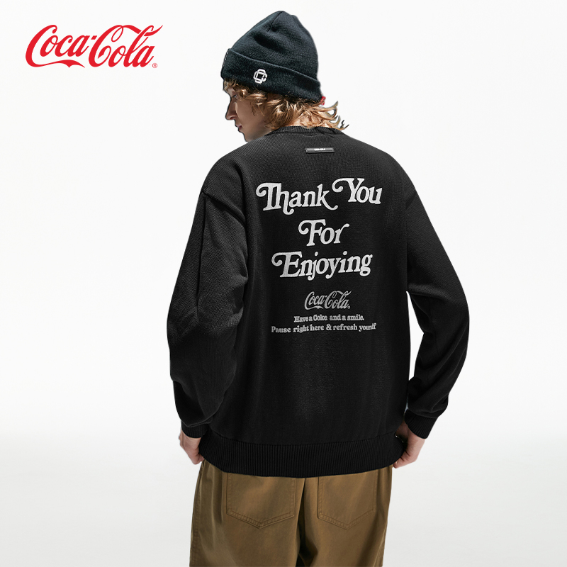 Coca－Cola纯色圆领针织衫