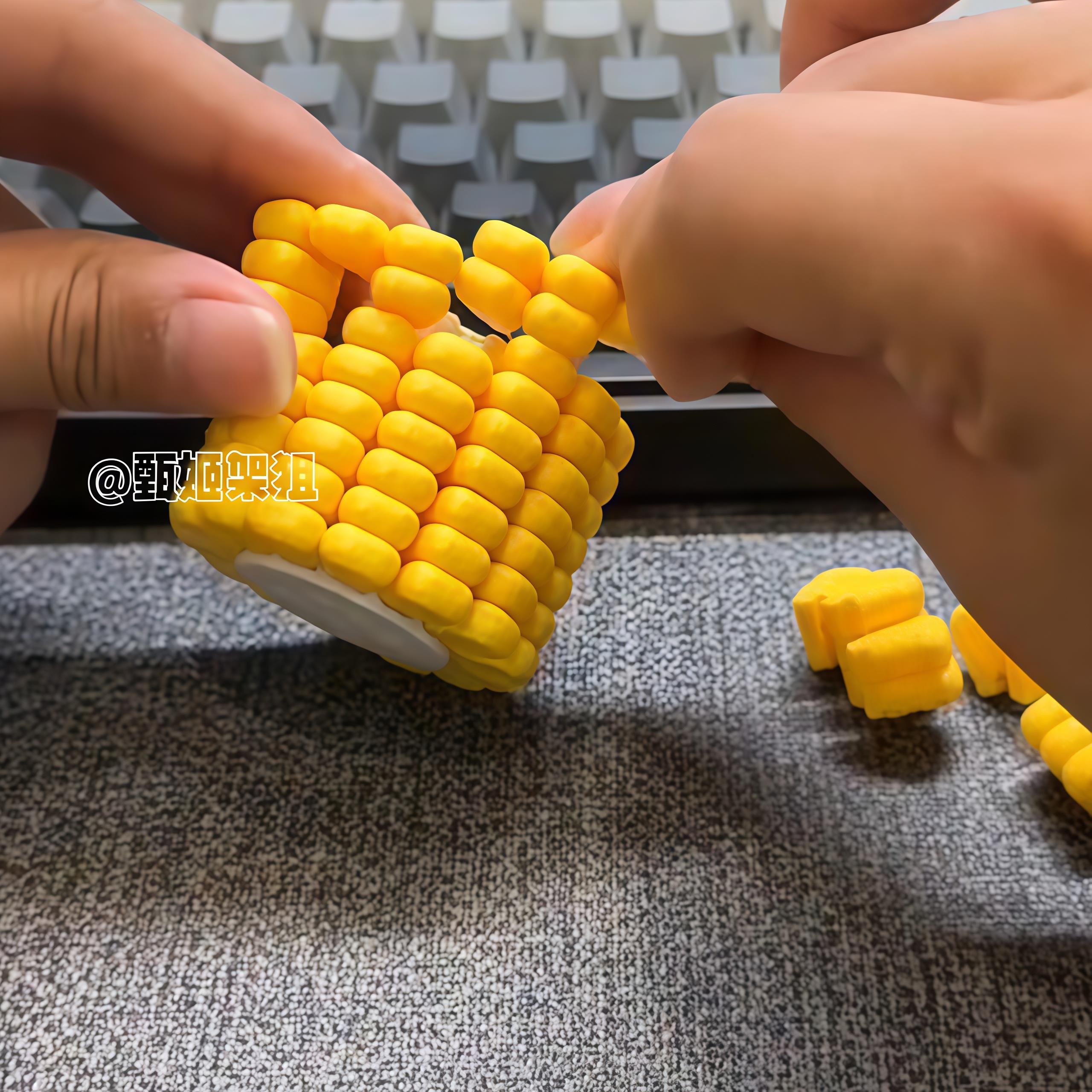 玉米拼图钥匙扣3d打印立体组装模型手工拼装解密益智烧脑玩具挂件