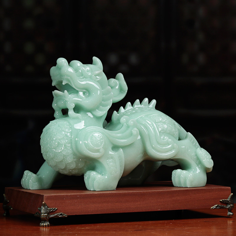 招财聚财玉石貔貅摆件家居客厅皮丘一对办公室桌装饰乔迁开业礼品