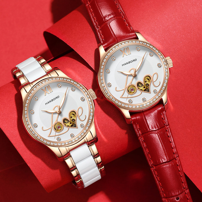 HANBORO衡宝罗女士手表时尚音符自动机械表百搭十大品牌送礼女友