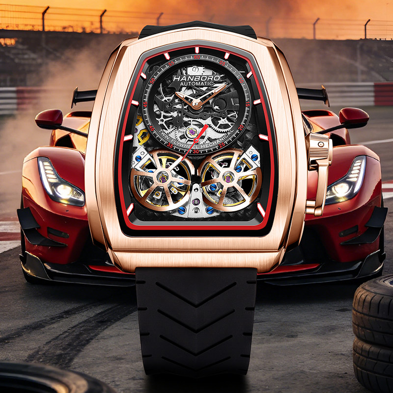 HANBORO衡宝罗男士手表超跑个性镂空自动机械表十大品牌名表欧美
