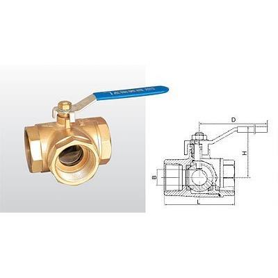 正品埃美柯262黄铜加厚T型三通球阀开关水阀DN32（1.25寸）专卖店