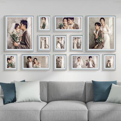 婚纱照相框放大挂墙组合照片墙卧室客厅结婚照装框摆台来图定制