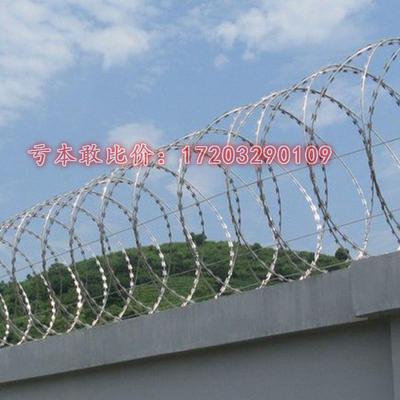 围墙加高防爬带刺防盗铁丝网不锈钢直线型刀片刺绳围栏防攀爬刺网
