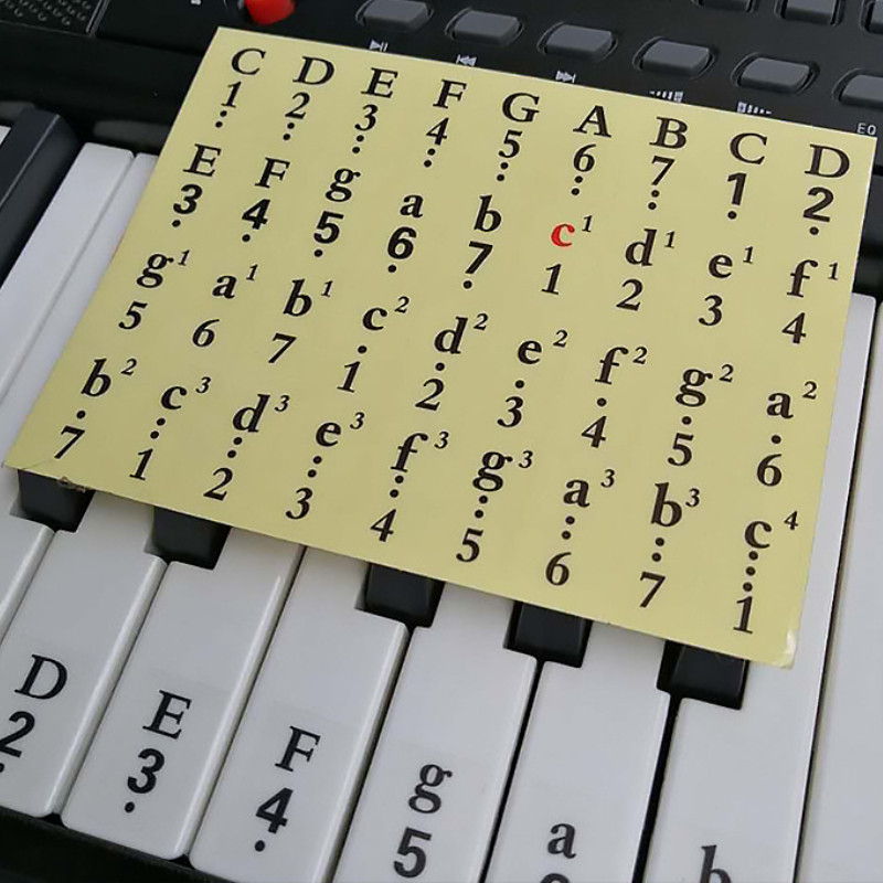 88键钢琴键盘贴61/54电子琴手卷钢琴贴透明数字简谱贴键位贴通用