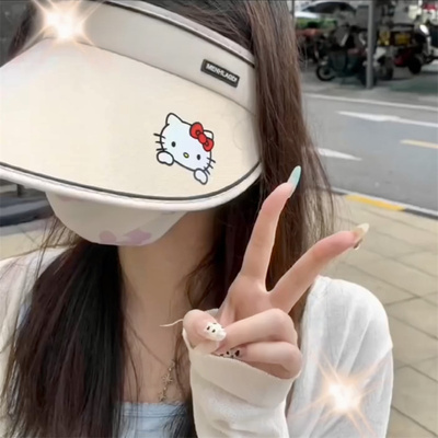 夏季HelloKitty防晒四件套帽子