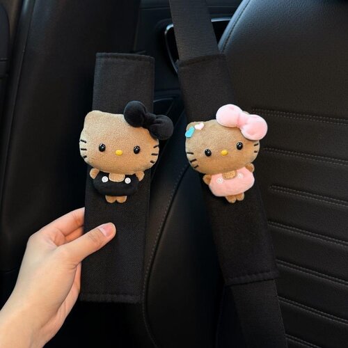 kt猫汽车安全带护肩套车载内保险带装饰Hellokitty衣服情侣一对
