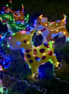 发光地推摆摊带灯带轮走路动物气球夜市卡通站立儿童充气小号装饰