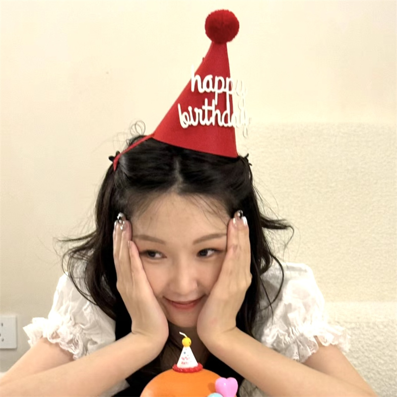 ins韩风生日无纺布帽子
