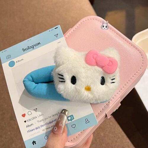 蓝色HelloKitty掰掰夹鱼板bb夹卡通侧边刘海夹头饰发卡甜美夹