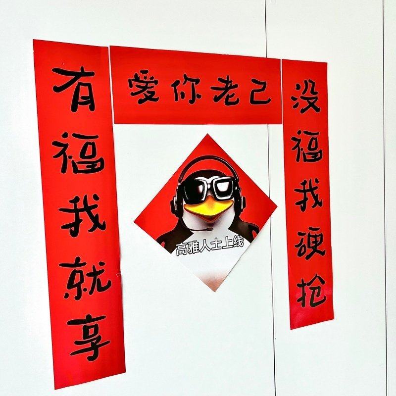 新年抽象爱你老己搞笑对联新款春节宿舍房间学生卧室过年春联门帘,节庆用品/礼品,节日装扮用品,淘宝优惠券,粉丝福利购,淘宝优惠卷