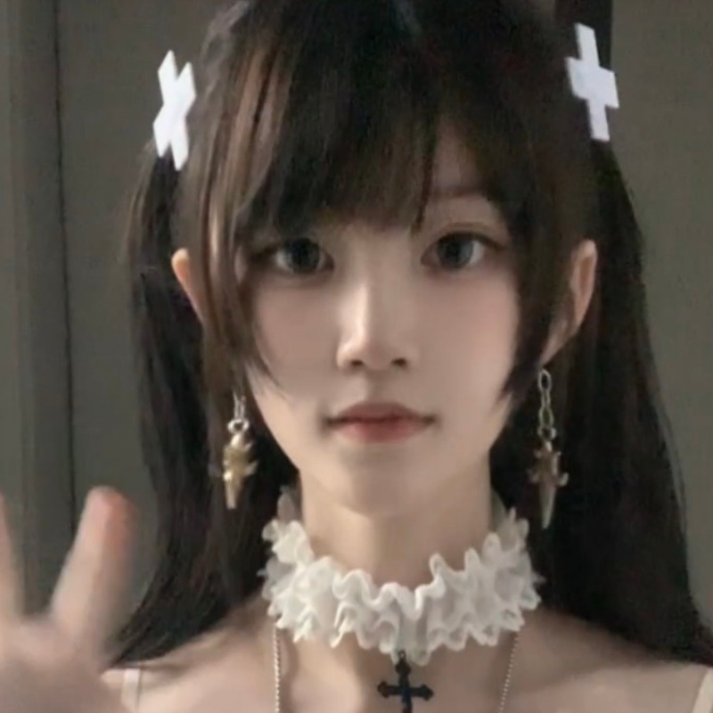 万圣节十字架发夹守护甜心cos服亚梦刘海夹网红黑修女二次元日系