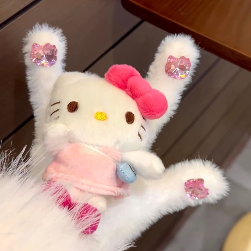 可爱全身HelloKitty钻石手套保暖仿羊绒玩偶kt猫网红冬季防寒防冻