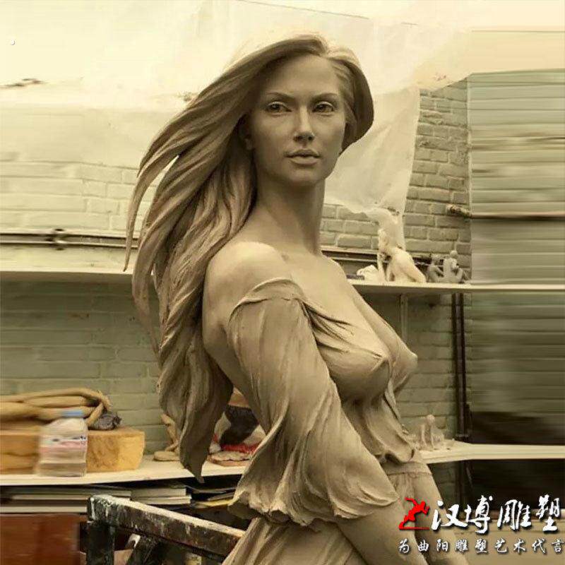 美女雕塑泥塑模型铜雕人物摆件城市景观园林户外广场室内摆放雕塑