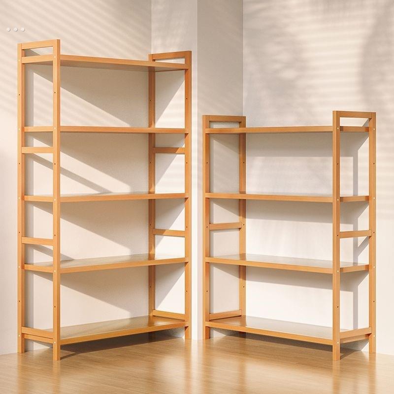 外卖置物架门口放快递架子家用零食架多层收纳架子落地简易楠竹