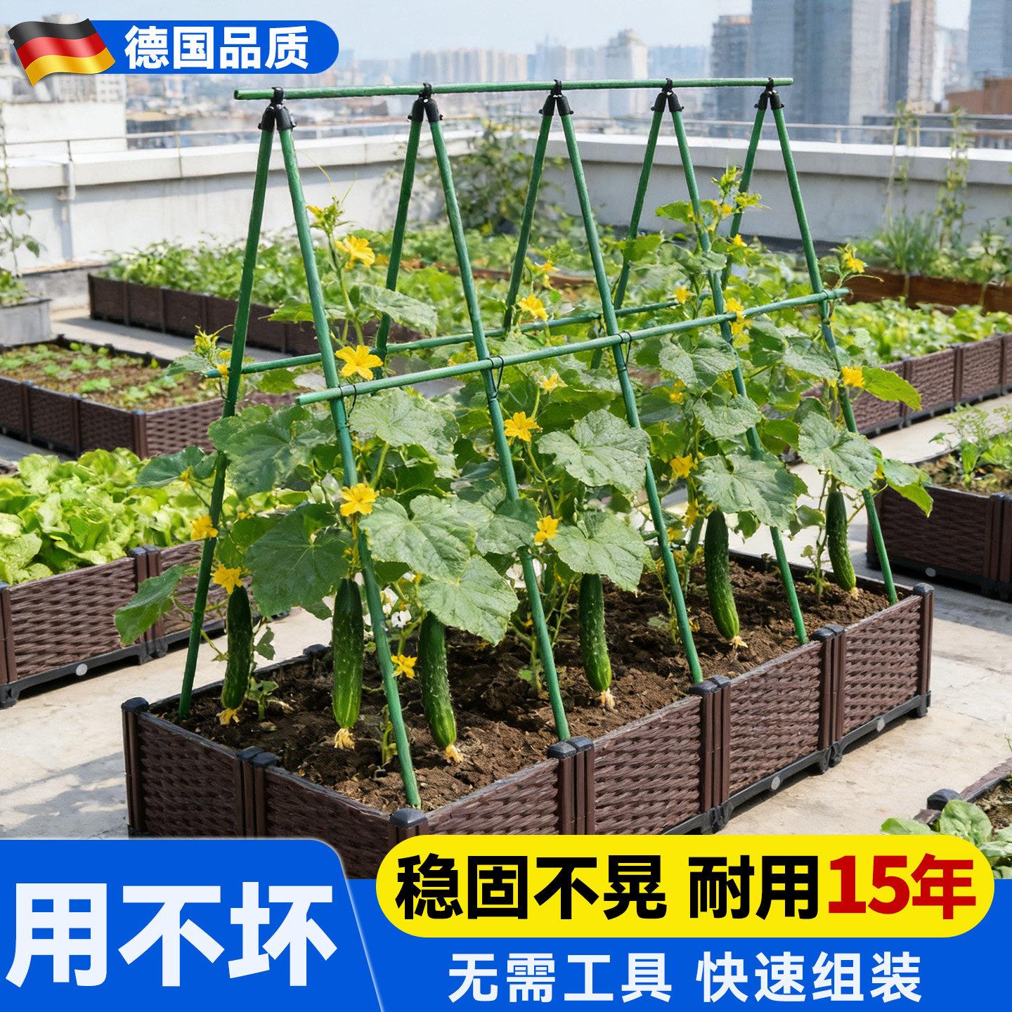 种植箱爬藤架黄瓜架杆豆角丝瓜楼顶种菜架子攀爬支撑杆搭棚子支架