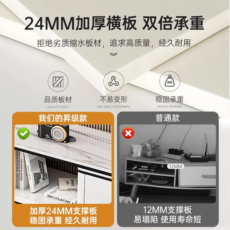 实木电视柜客厅茶几电视柜组合边柜可伸缩2026新款岩板落地收纳柜