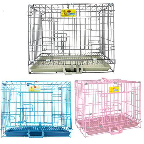 乐佳加粗烤漆宠物笼中小型犬泰迪狗笼可折叠宠物笼通用猫笼鸡兔
