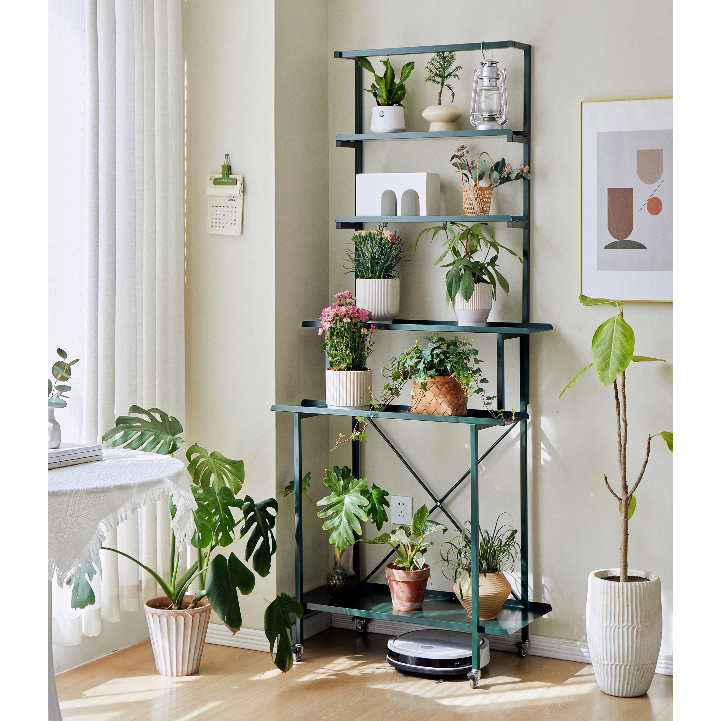 多层带轮可移动阳台花架