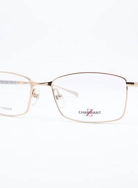 CHARMANT夏蒙ZT27019黑色纯钛Z钛金色全框日本专业商务眼镜架