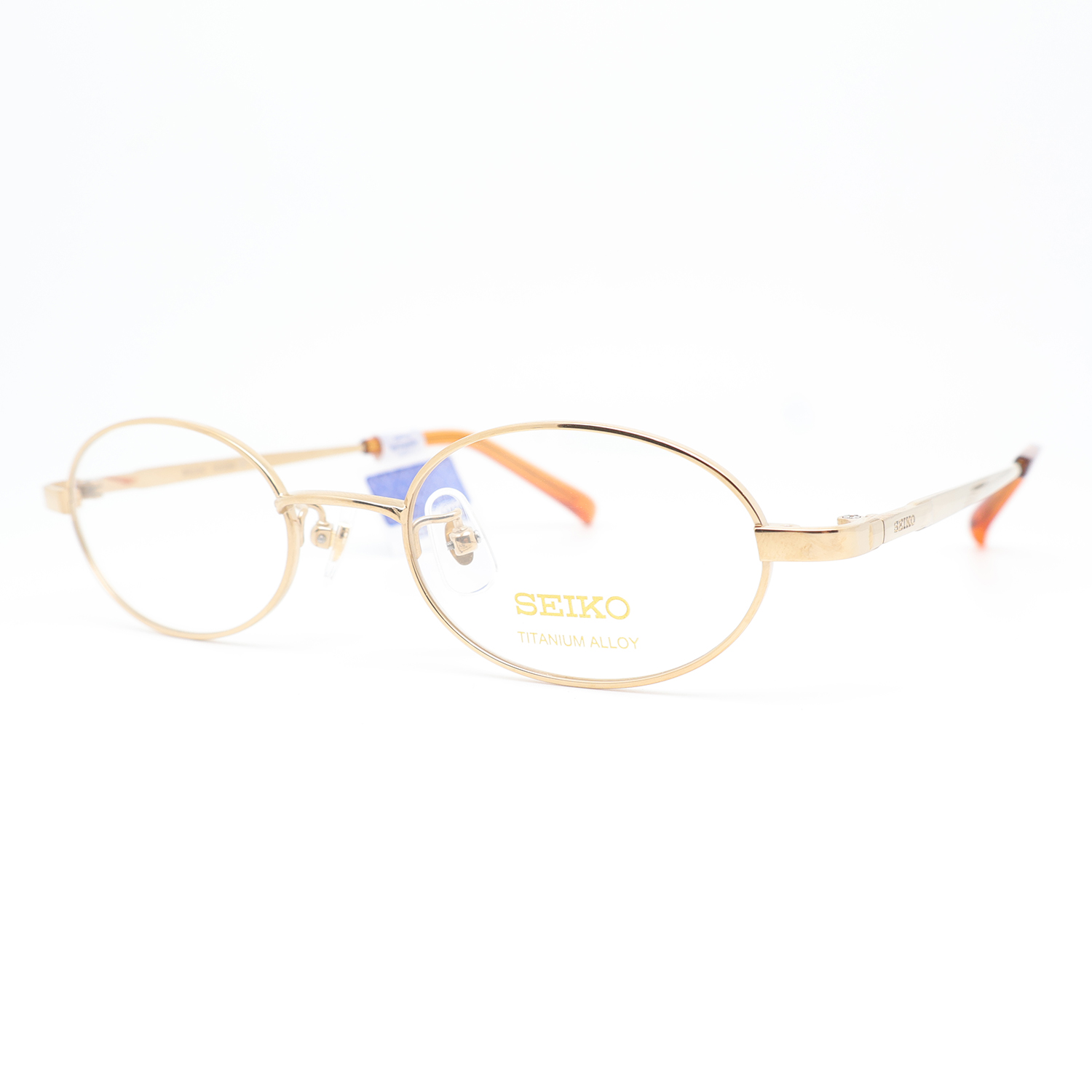 SEIKO精工超轻钛架女士复古椭圆形小脸全框高度近视眼镜框H03085