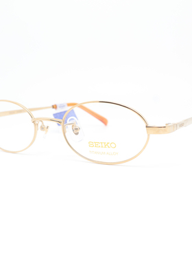 SEIKO精工超轻钛架女士复古椭圆形小脸全框高度近视眼镜框H03085