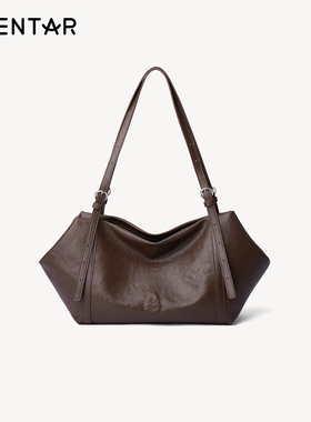 OMENTAR欧蒙特笑脸小船包女小众真皮大容量通勤腋下单肩法棍包包