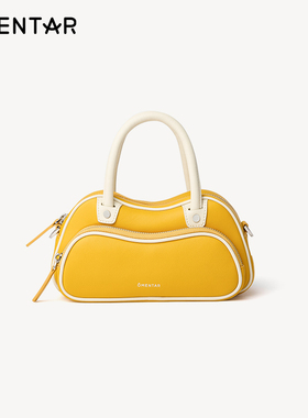 OMENTAR欧蒙特新款小众原创真皮青蛙包女波士顿保龄球斜挎小包包