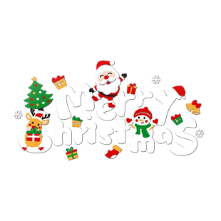 圣诞节装饰场景布置玻璃橱窗商场奶茶店背景墙上面贴纸画立体自粘