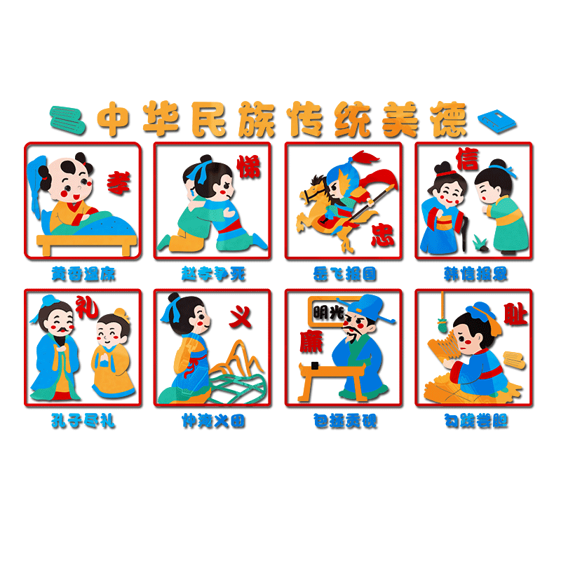 中国传统美德文化墙贴