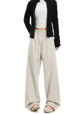 RESUMM新款通勤纯色卫裤女潮牌宽松直筒裤子hiphop垂感显瘦运动裤