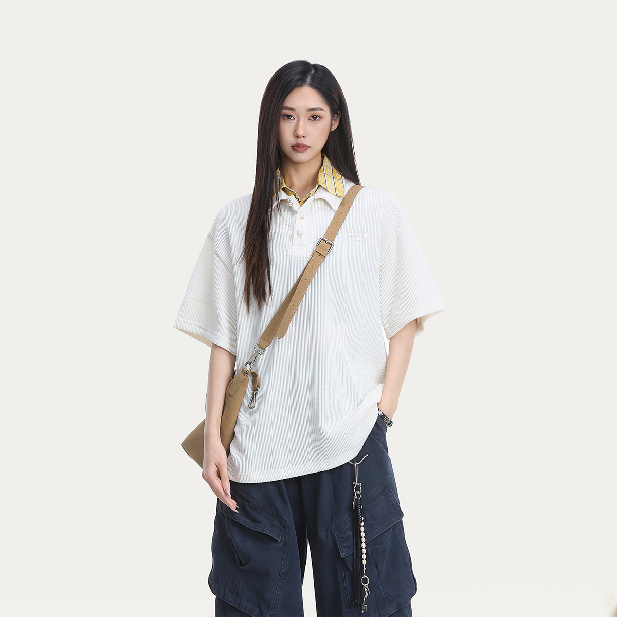 RESUMM老钱风假两件短袖POLO衫
