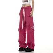 子阔腿爵士舞运动休闲裤 RESUMM美式 女夏季 hiphop潮牌街舞裤 工装 裤