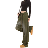 RESUMM绿色卫裤 子潮牌hiphop爵士舞街头运动裤 女美式 高街水洗裤