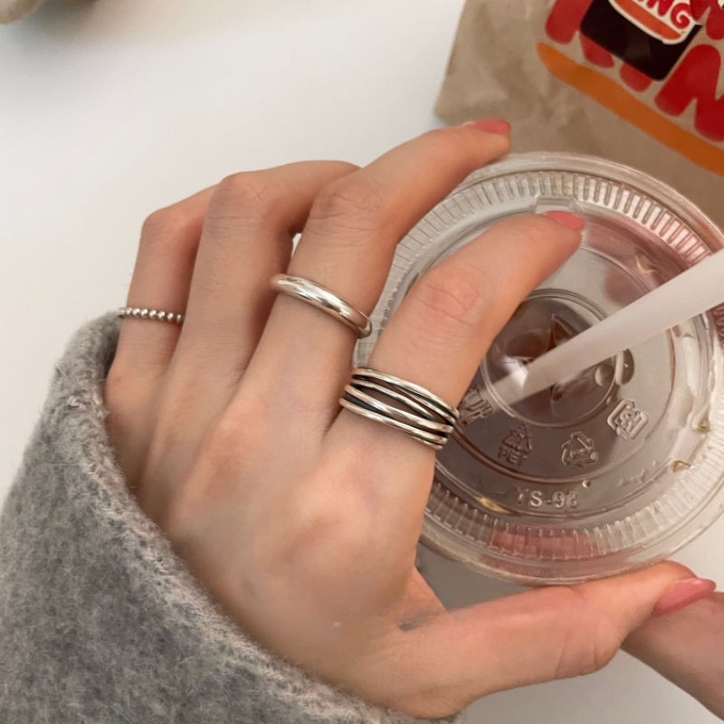 交叉缠绕复古多层戒指女ins2025年新款潮冷淡风简约时尚开口指环