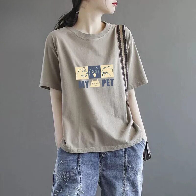 睡衣女单件百搭上衣夏季短袖Tt恤免穿文胸大码可外穿家居服