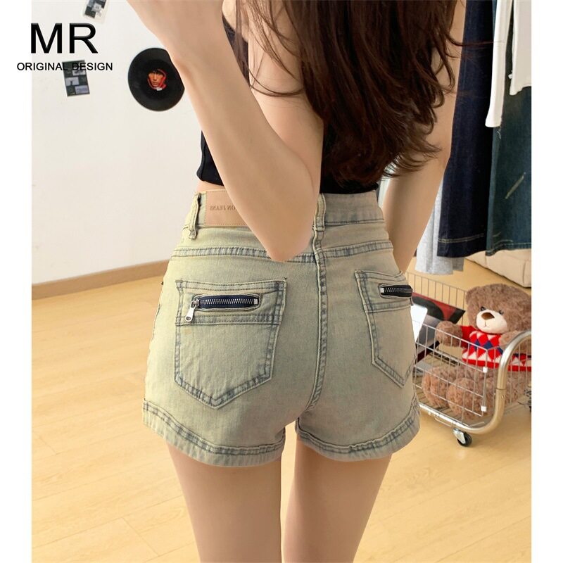 辣妹高腰牛仔短裤女2025夏季新款薄款外穿a字小个子三分热裤