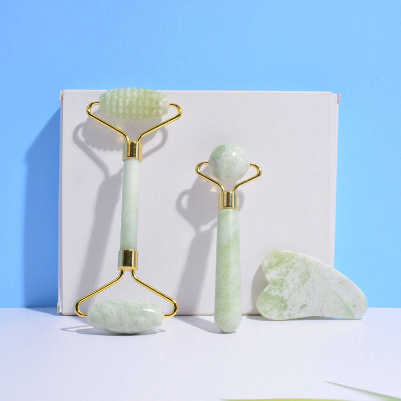 滚脸玉轮脸部按摩器提拉紧致滚轮按摩器脸部玉石按摩滚轮推脸神器