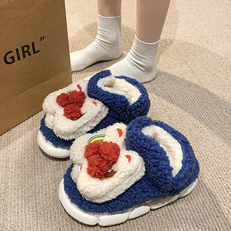 醒狮拖鞋包跟加绒加厚保暖静音