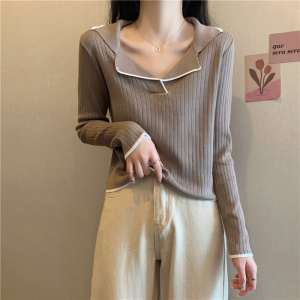 早秋季新款设计感长袖打底针织衫内搭韩系温柔上衣女毛衣2023秋冬