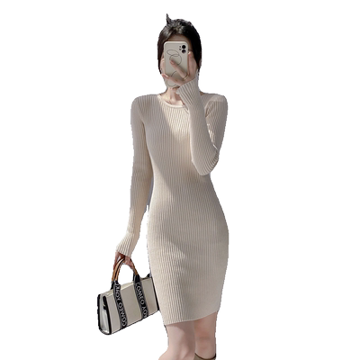 圆领针织连衣裙女加厚