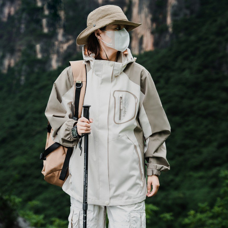 华港骆驼冲锋衣男三合一可拆卸冬季加绒加厚防风防水户外外套女潮